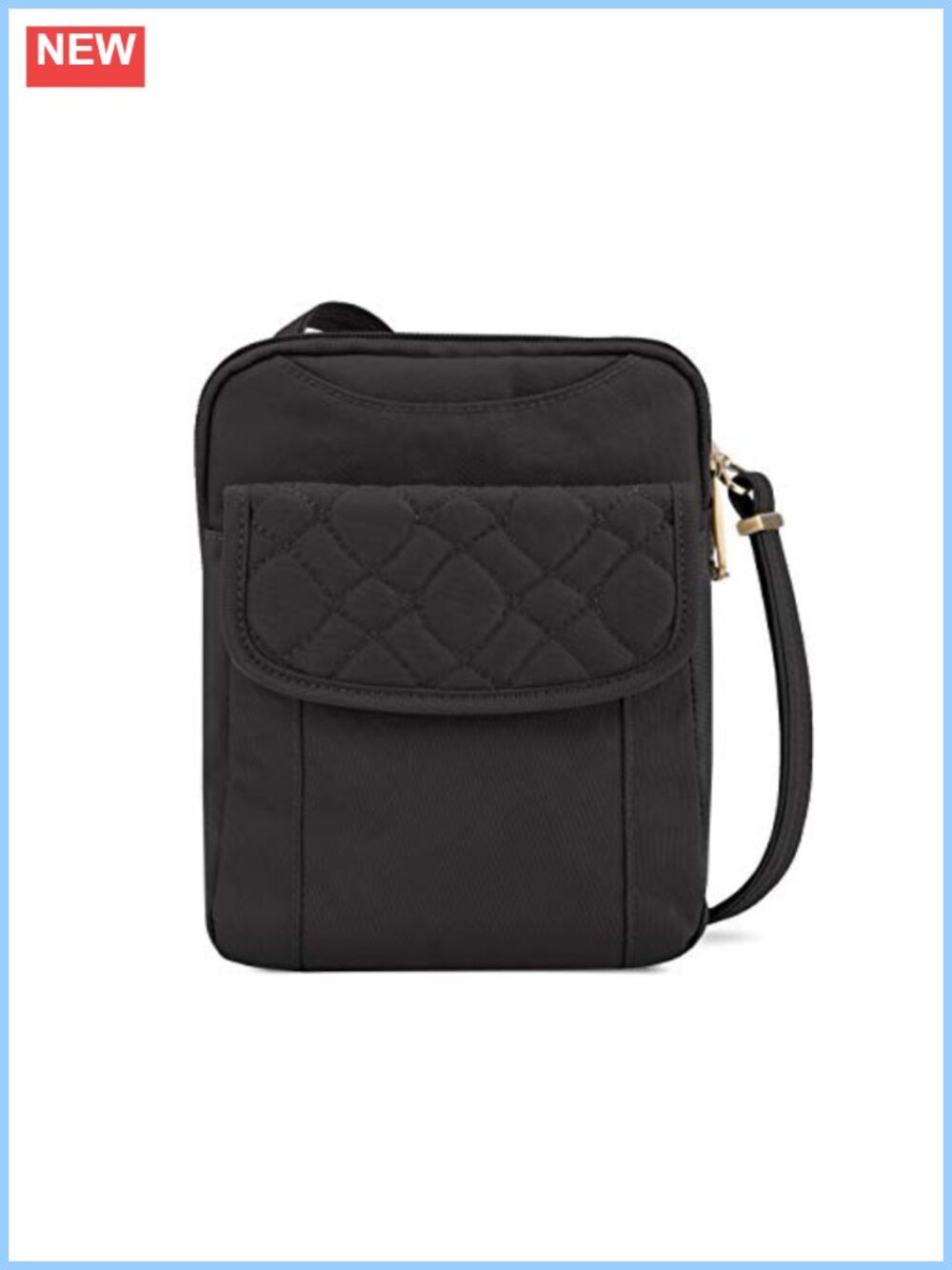 Travelon Anti-Theft Quilted Slim Crossbody Pouch RFID Blocking